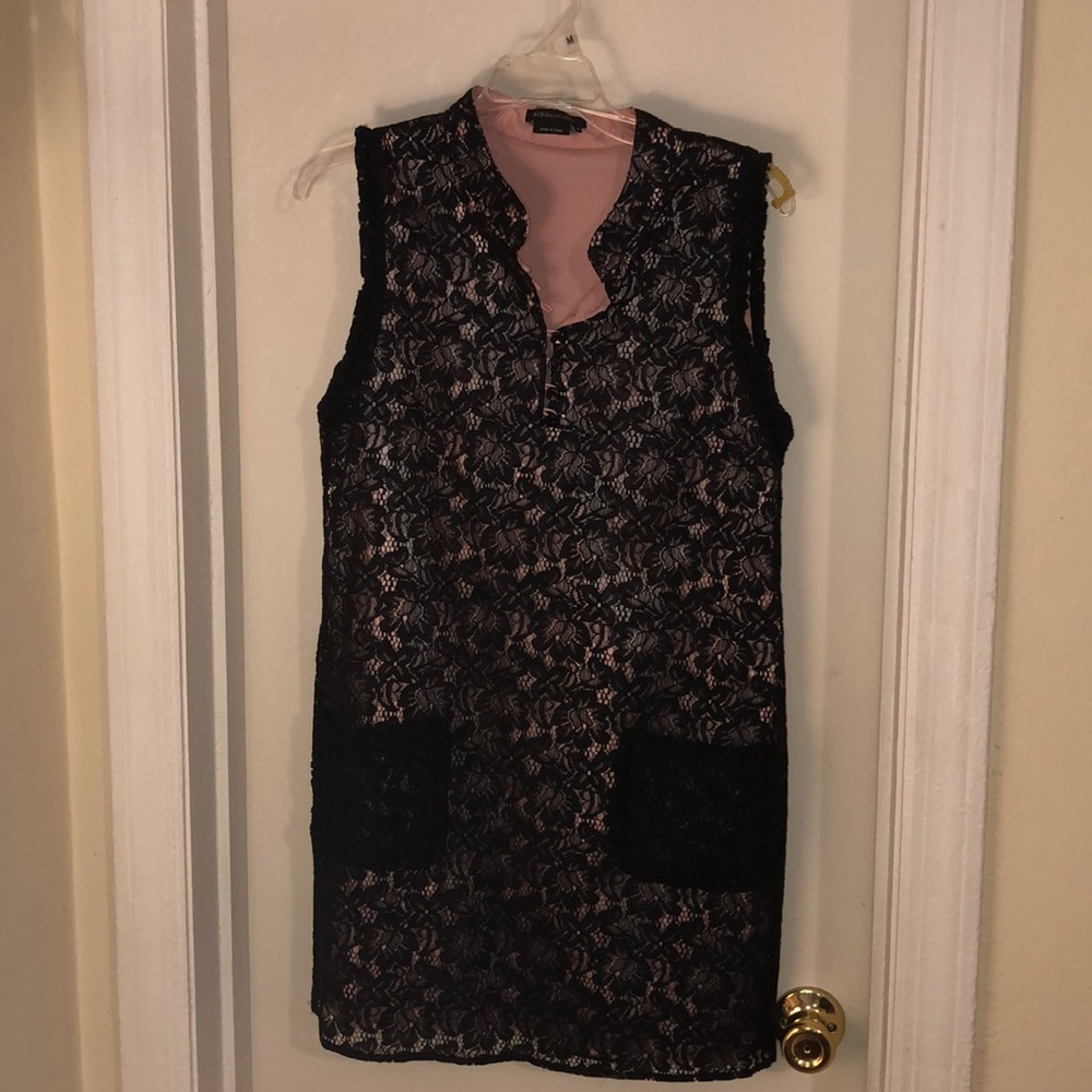 BCBG Maxazira black and nude lace dress